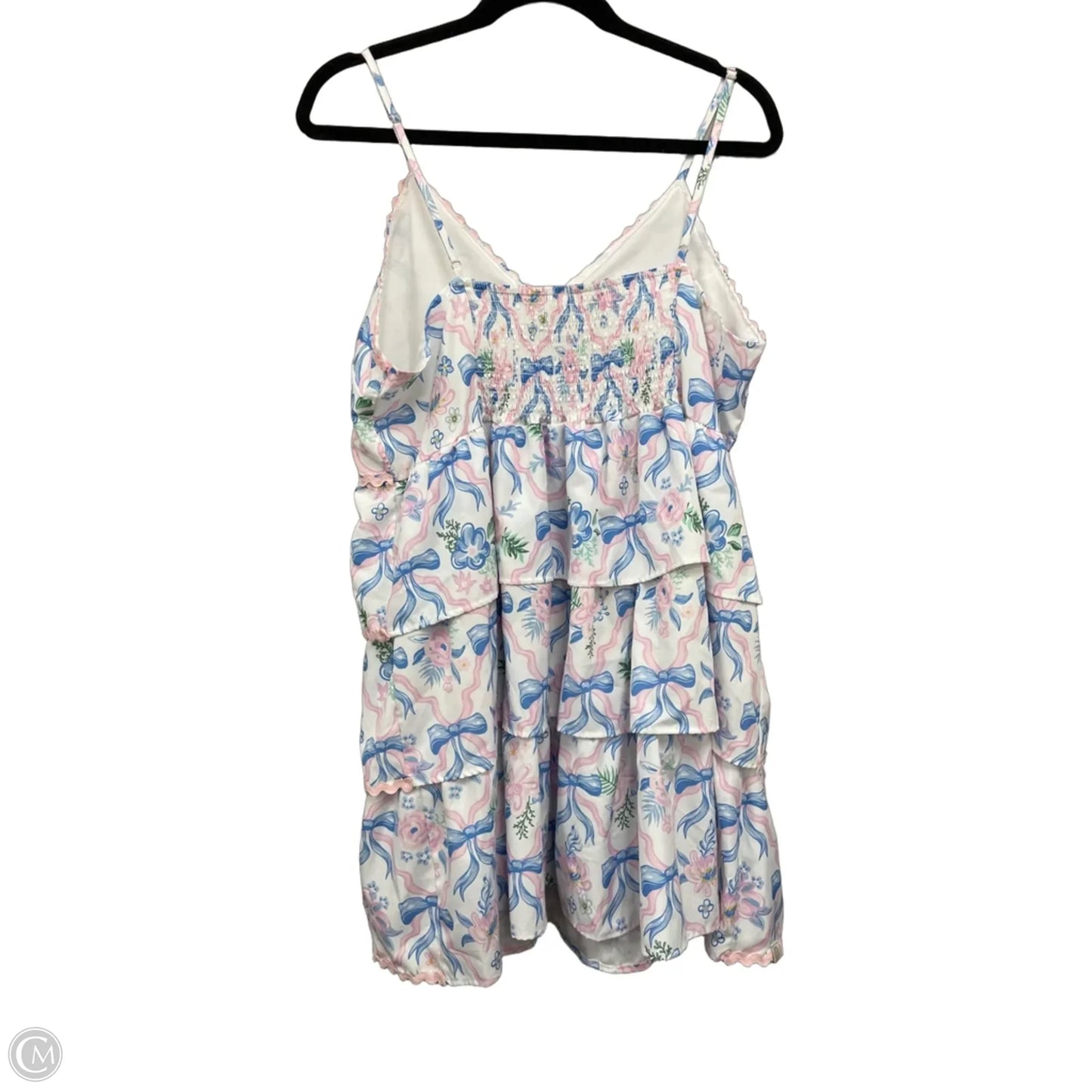 Dress Casual Short By Simply Southern In Blue & Pink, Size: Xl
