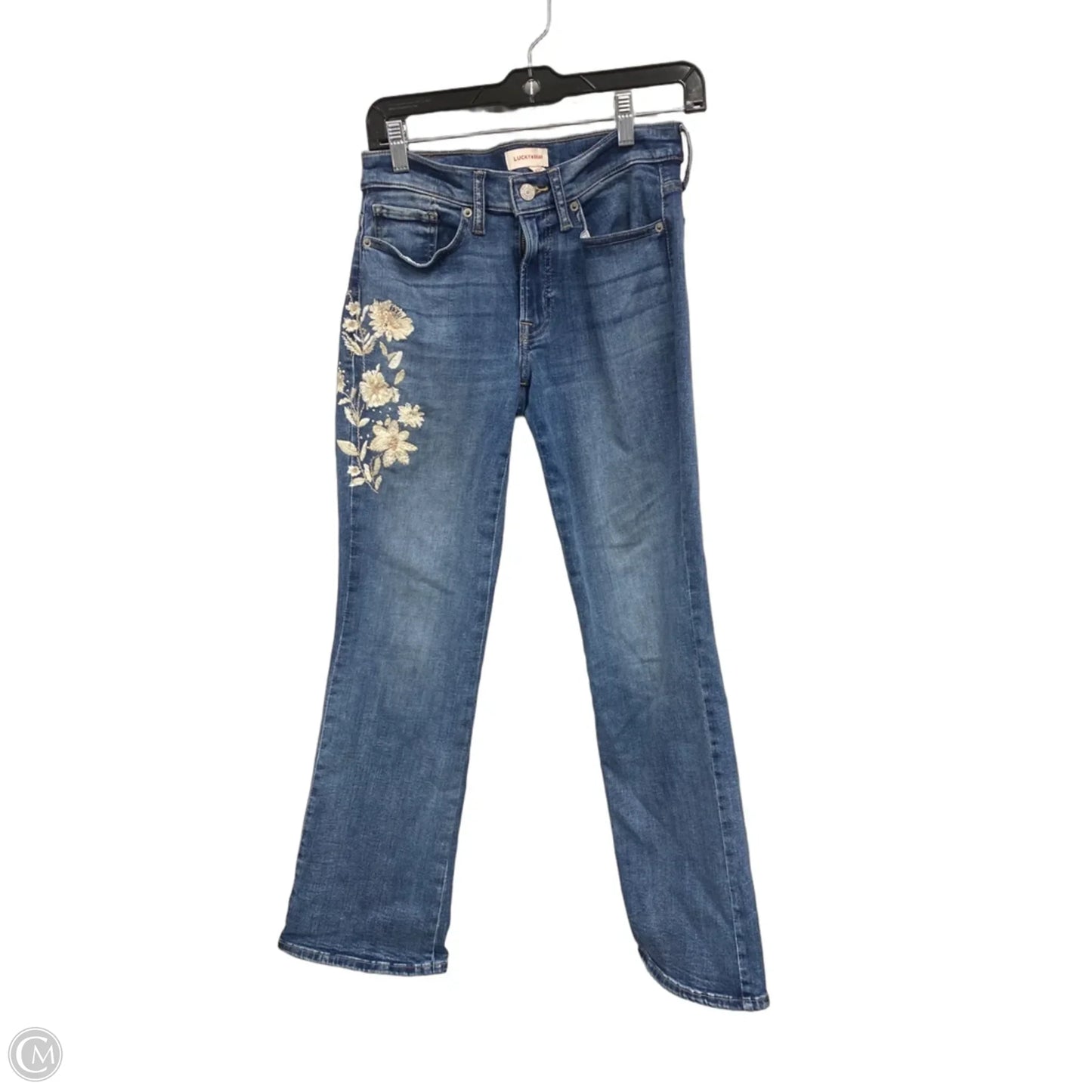 Jeans Flared By Lucky Brand In Blue & Cream, Size: 4