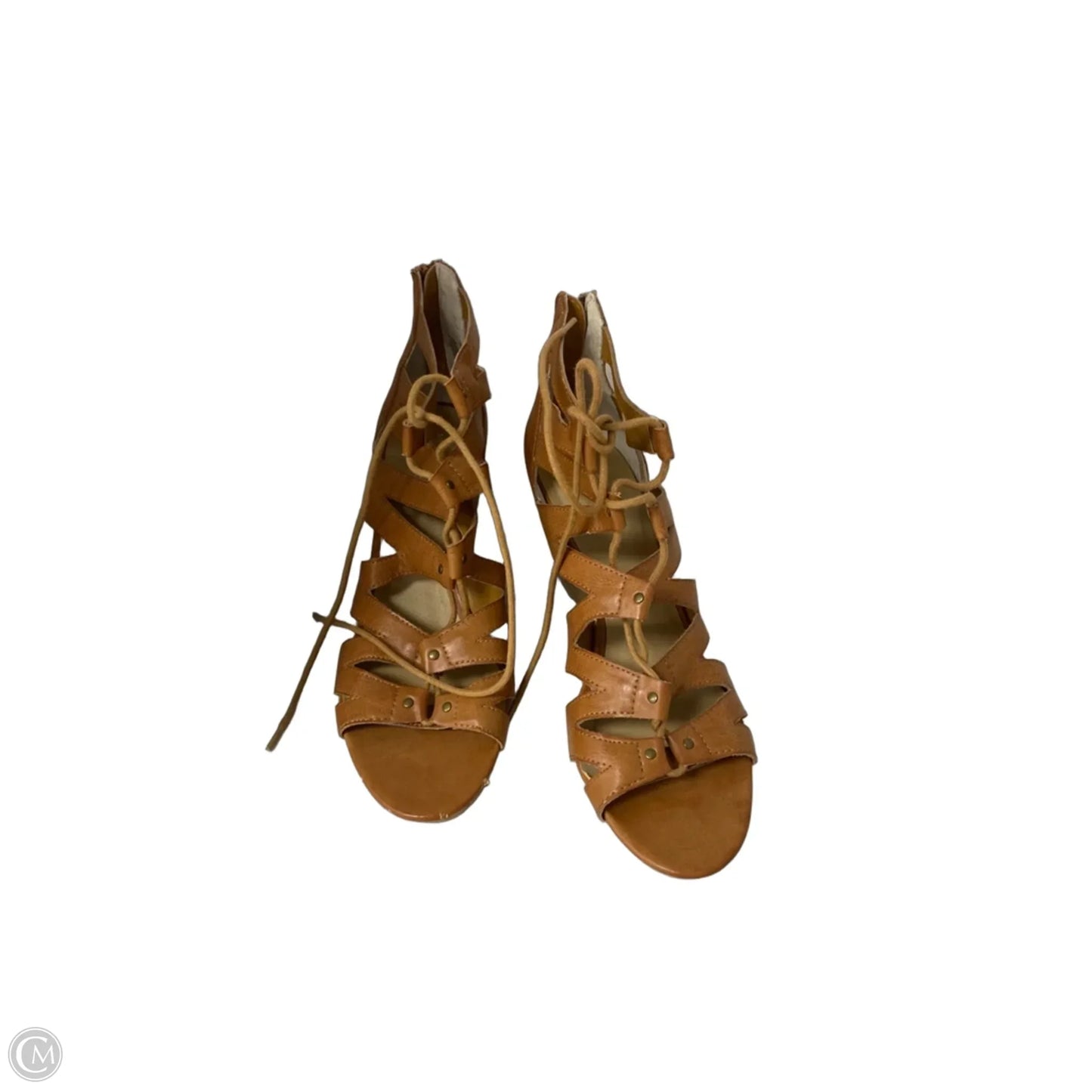 Sandals Heels Wedge By Ana In Brown, Size: 10