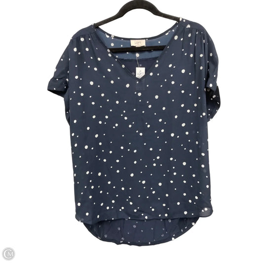 Top Short Sleeve By Loft In Polkadot Pattern, Size: Xl