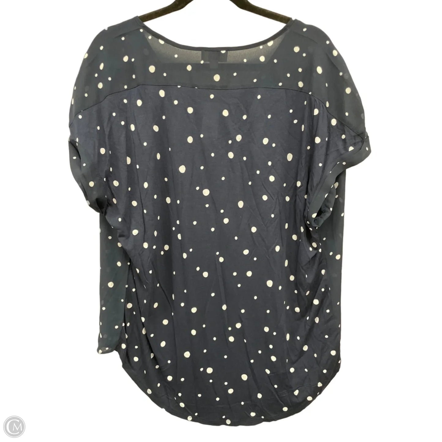 Top Short Sleeve By Loft In Polkadot Pattern, Size: Xl