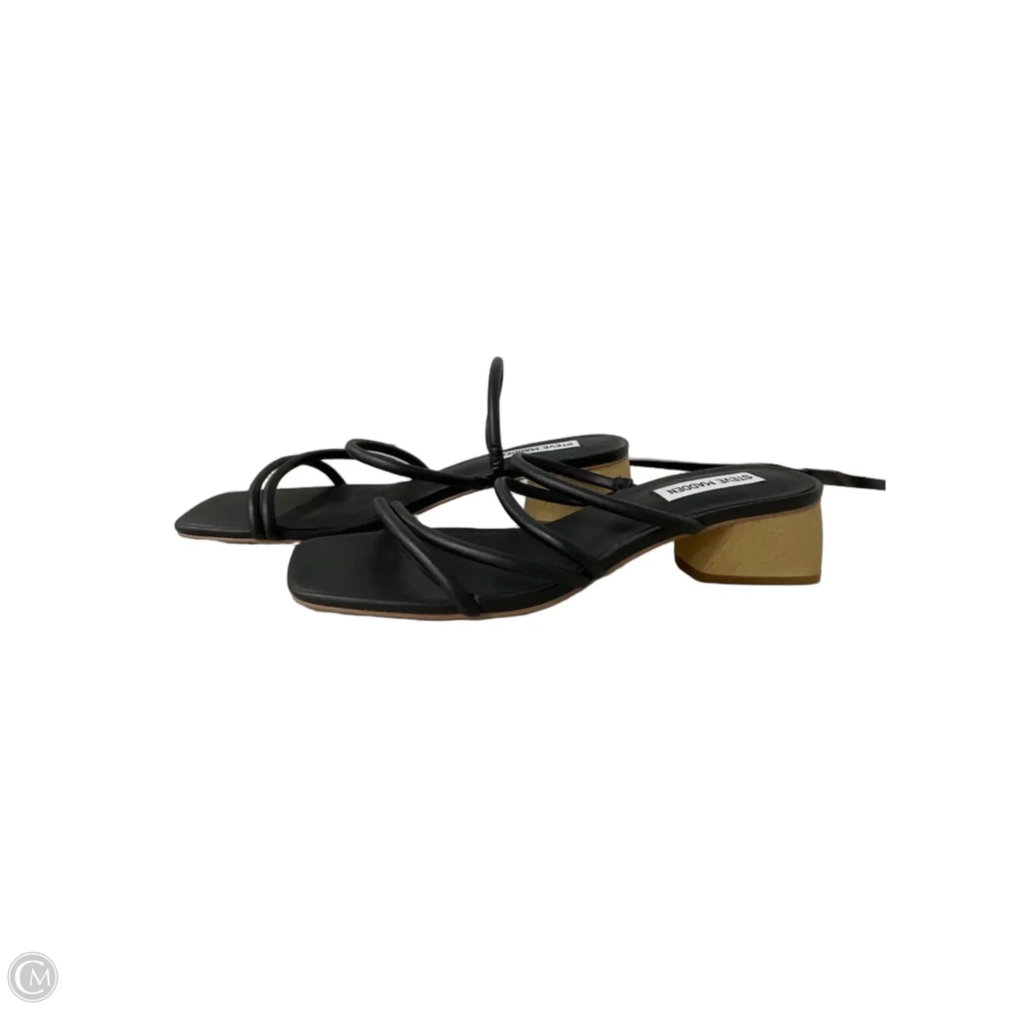Sandals Heels Block By Steve Madden In Black, Size: 8.5