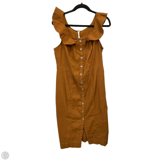Dress Casual Midi By Anthropologie In Copper, Size: 1x