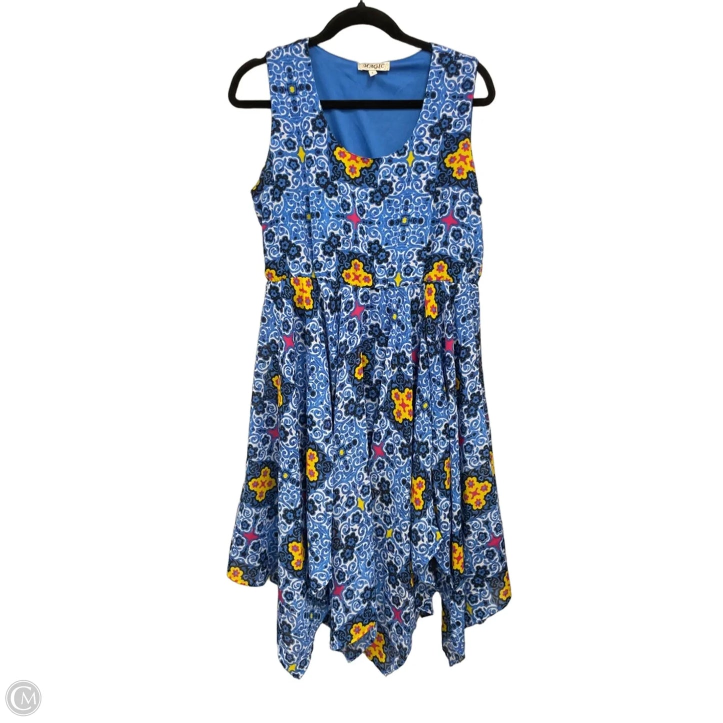 Dress Casual Short By Magic In Black & Blue, Size: L