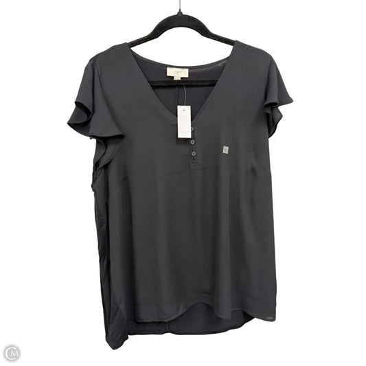 Top Short Sleeve By Loft In Black, Size: Xl