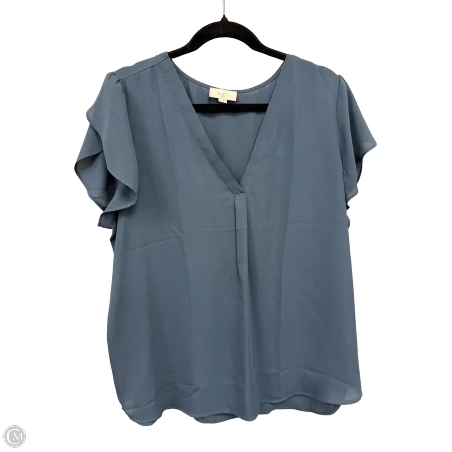 Top Short Sleeve By Loft In Grey, Size: Xl