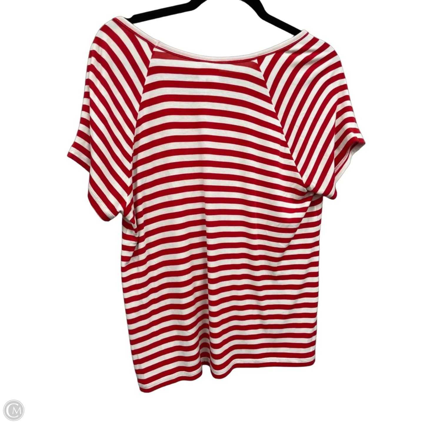 Top Short Sleeve By Cabi In Striped Pattern, Size: M