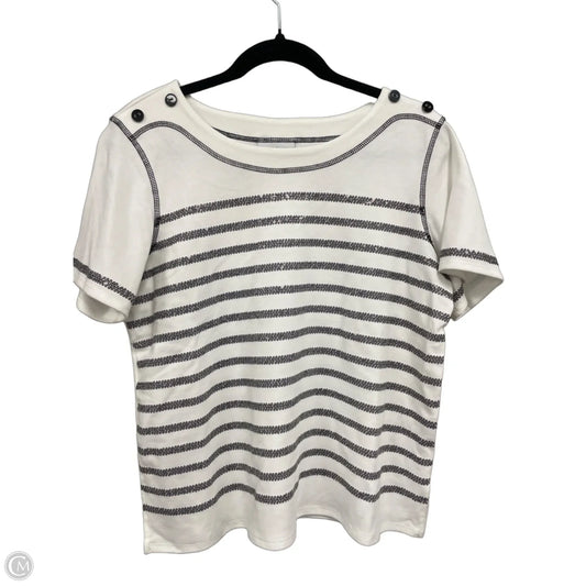Top Short Sleeve By Alfred Dunner In Black & White, Size: Mp