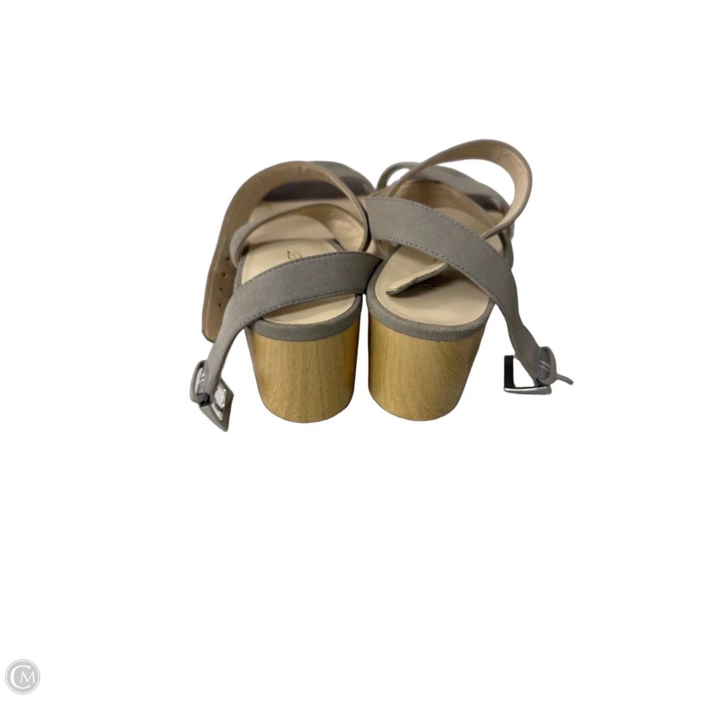 Sandals Heels Block By Nine West In Grey, Size: 9