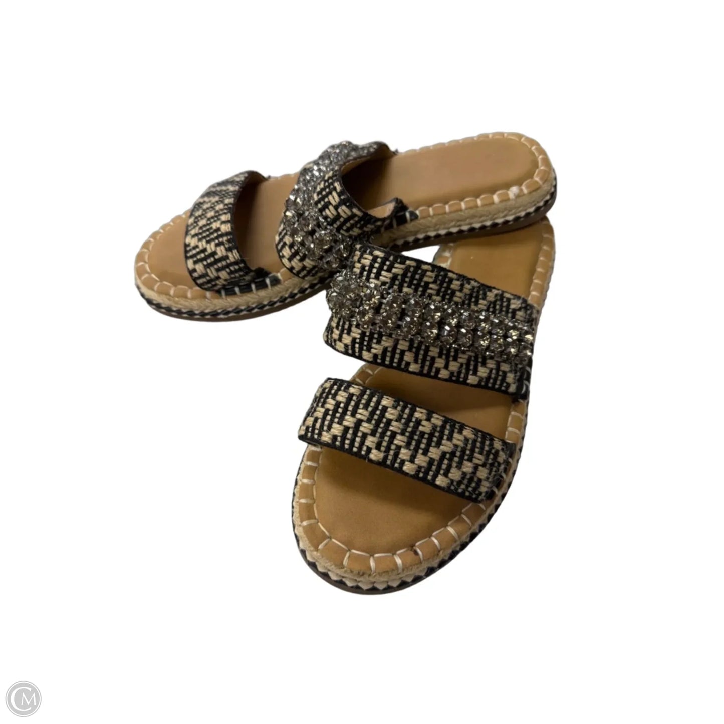 Sandals Flats By Crown Vintage In Black & Tan, Size: 8