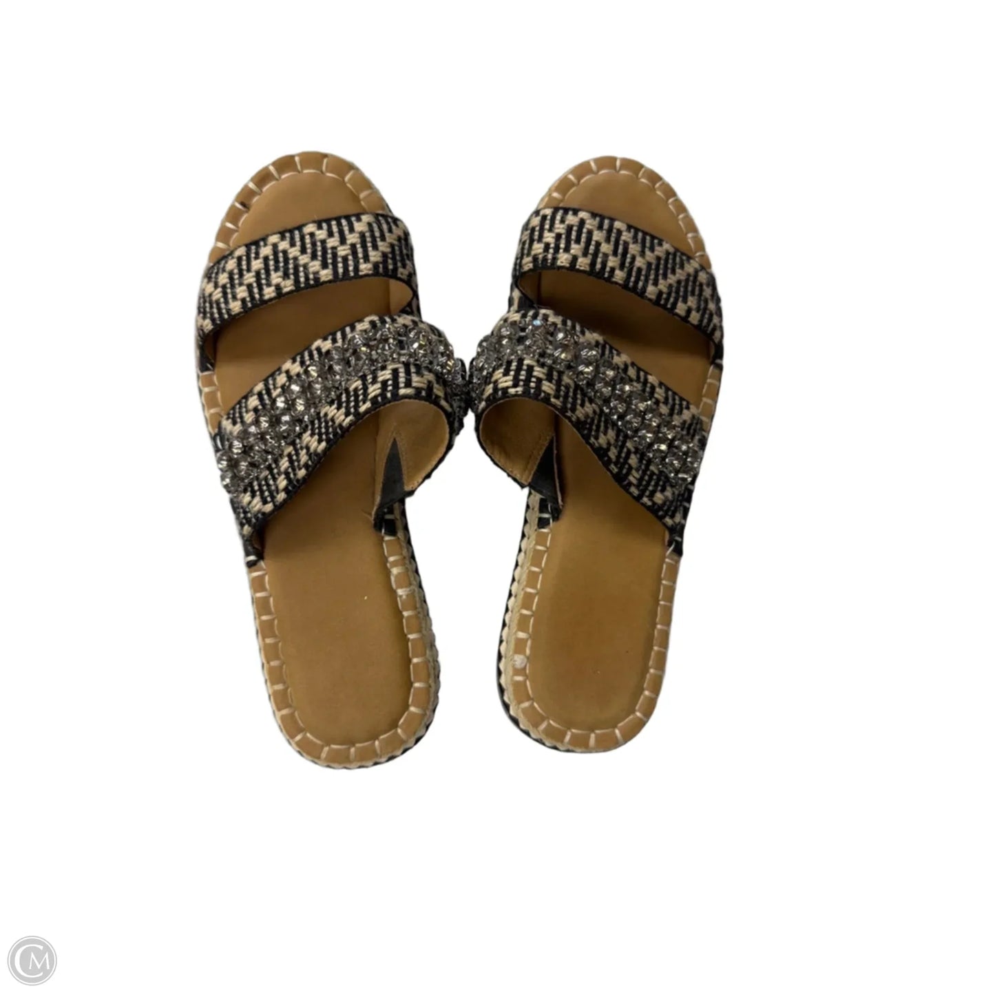 Sandals Flats By Crown Vintage In Black & Tan, Size: 8