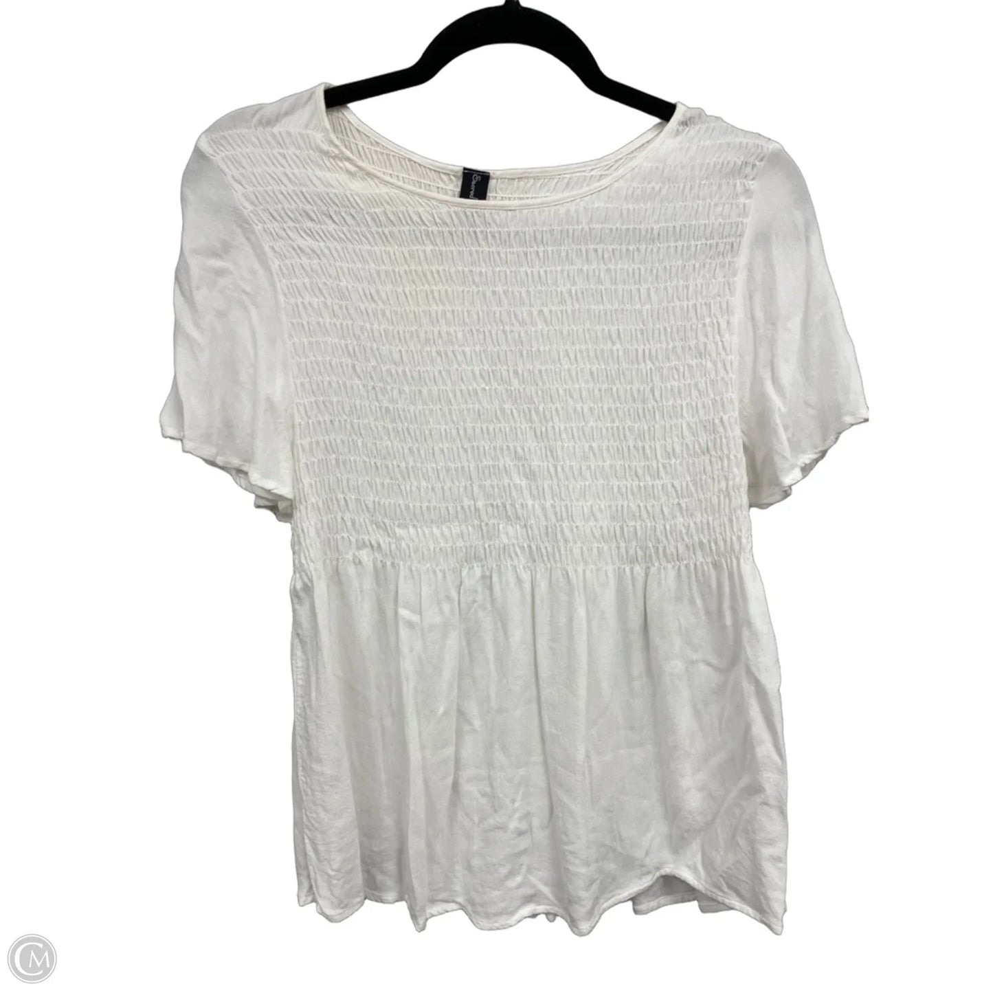 Top Short Sleeve By Clothes Mentor In Cream, Size: S