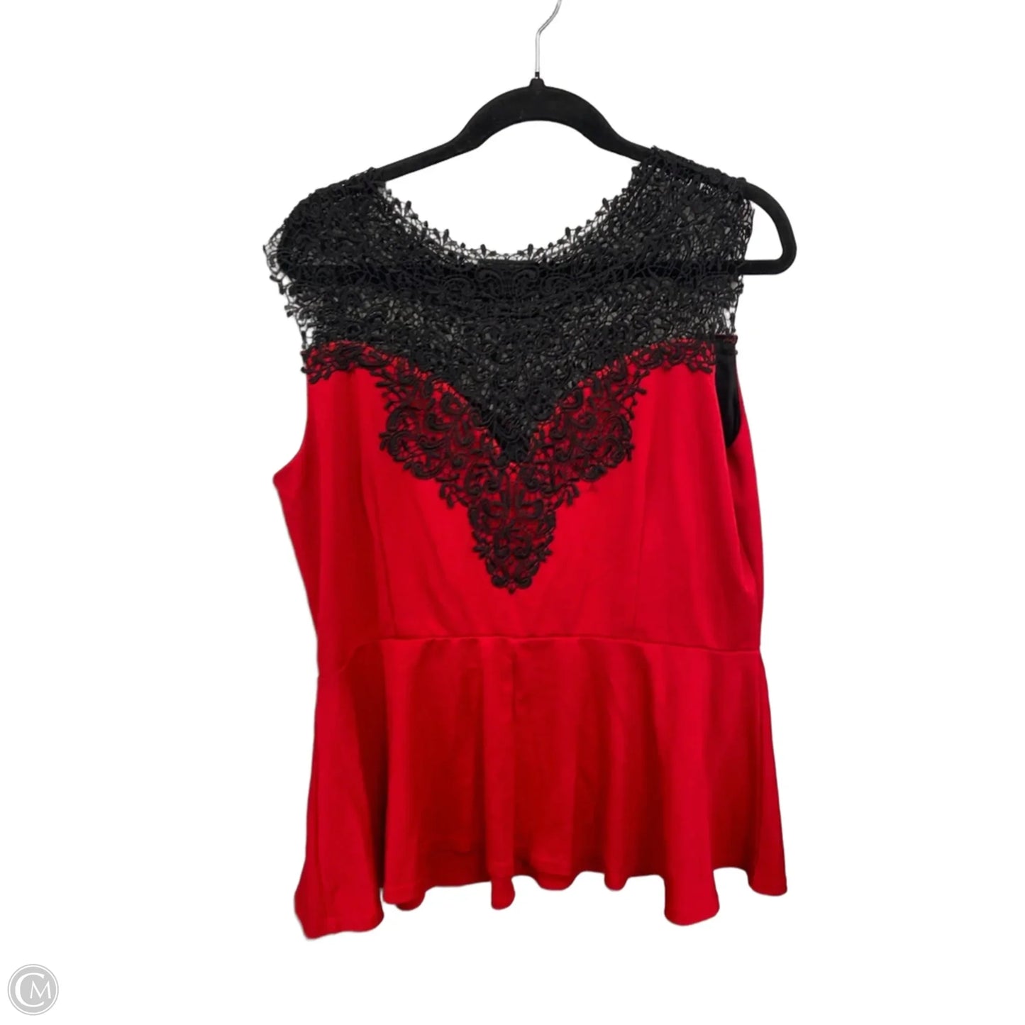 Top Sleeveless By City Chic In Black & Red, Size: 18