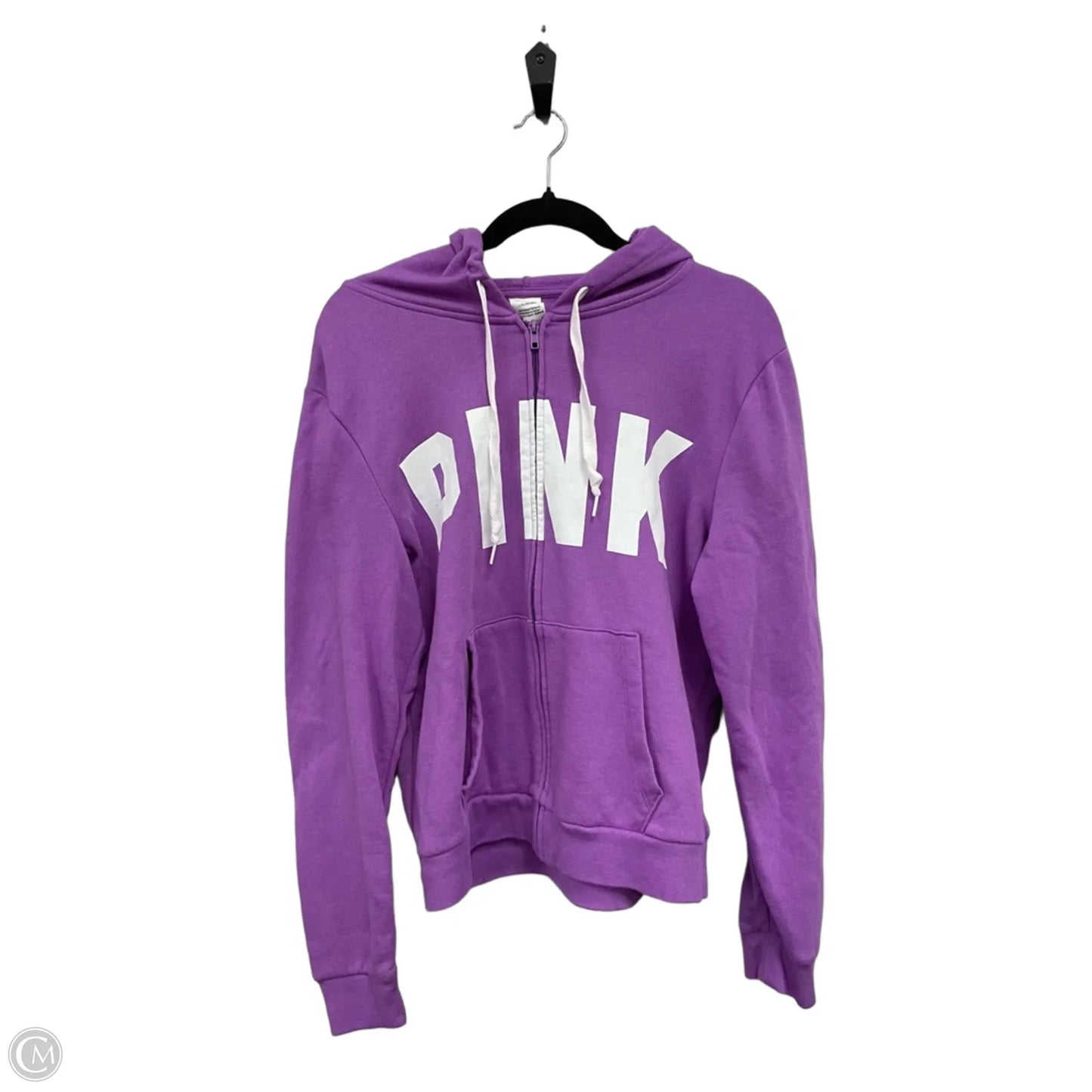 Sweatshirt Hoodie By Pink In Purple, Size: L
