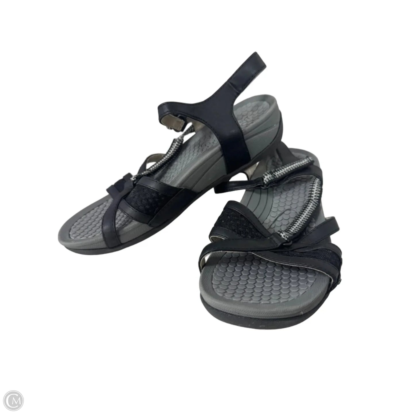 Sandals Heels Platform By Bare Traps In Black & Grey, Size: 8