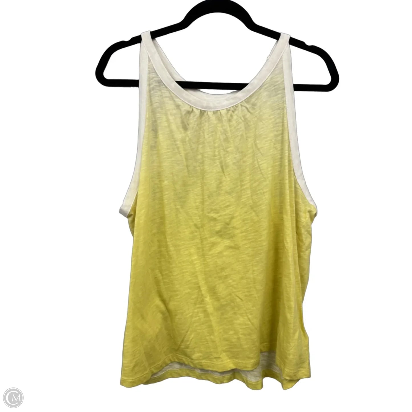 Tank Top By H For Halston In White & Yellow, Size: Xl