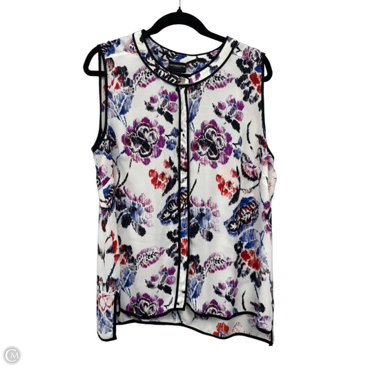 Top Sleeveless By Liz Claiborne In Floral Print, Size: Xl