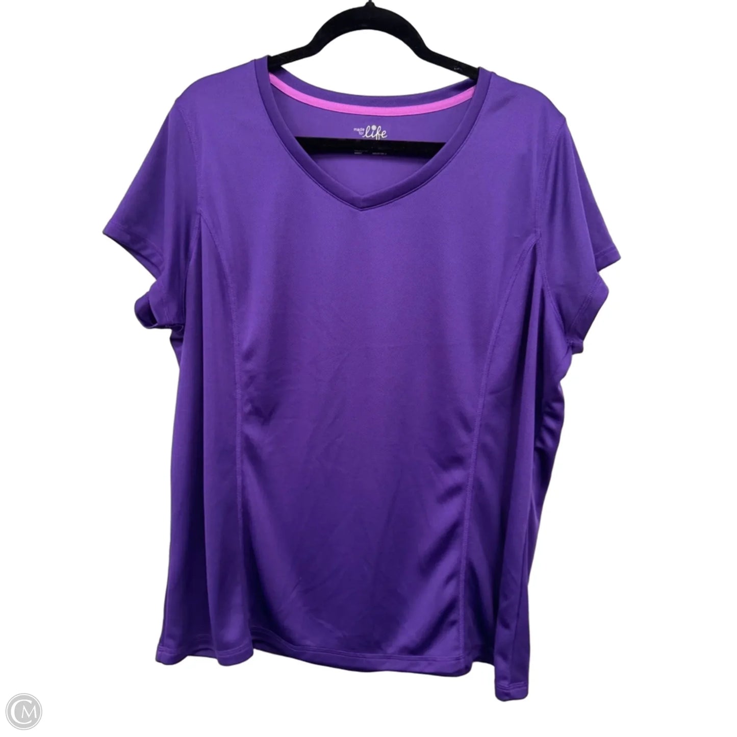 Athletic Top Short Sleeve By Made For Life In Purple, Size: 1x