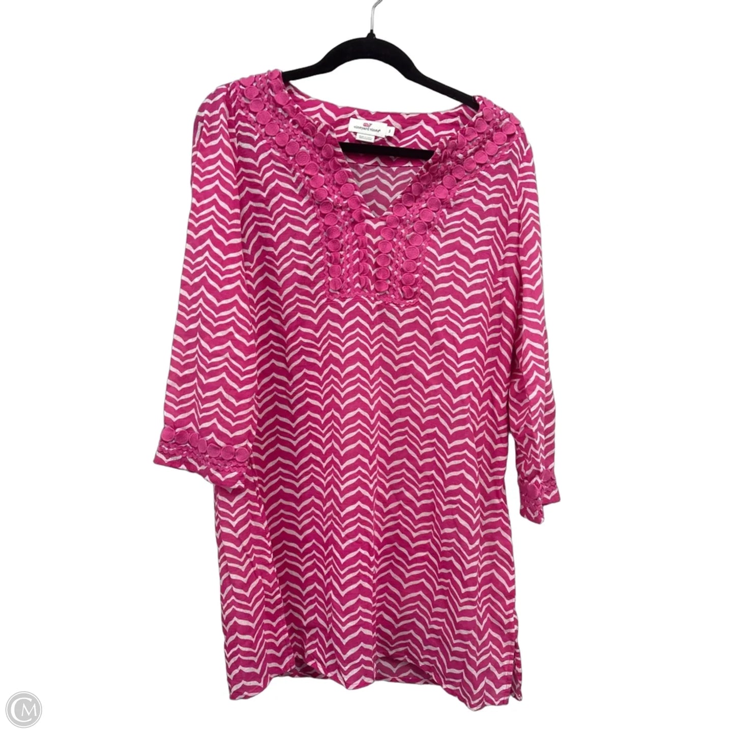 Swimwear Cover-up By Vineyard Vines In Pink & White, Size: S