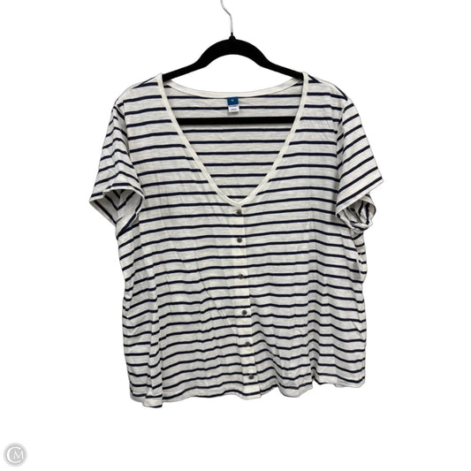 Top Short Sleeve By Old Navy In Blue & Cream, Size: Xl