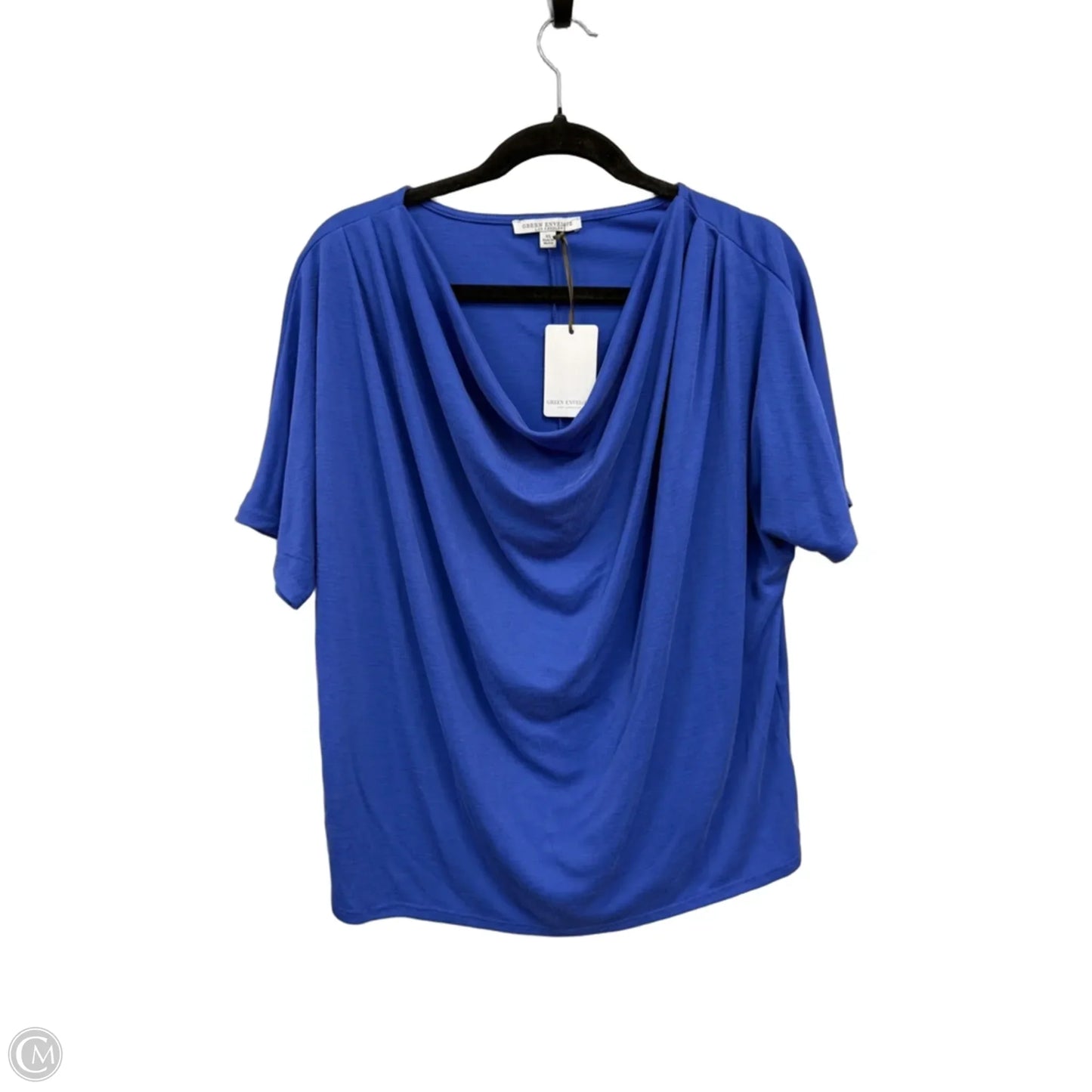 Top Short Sleeve By Green Envelope In Blue, Size: Xl