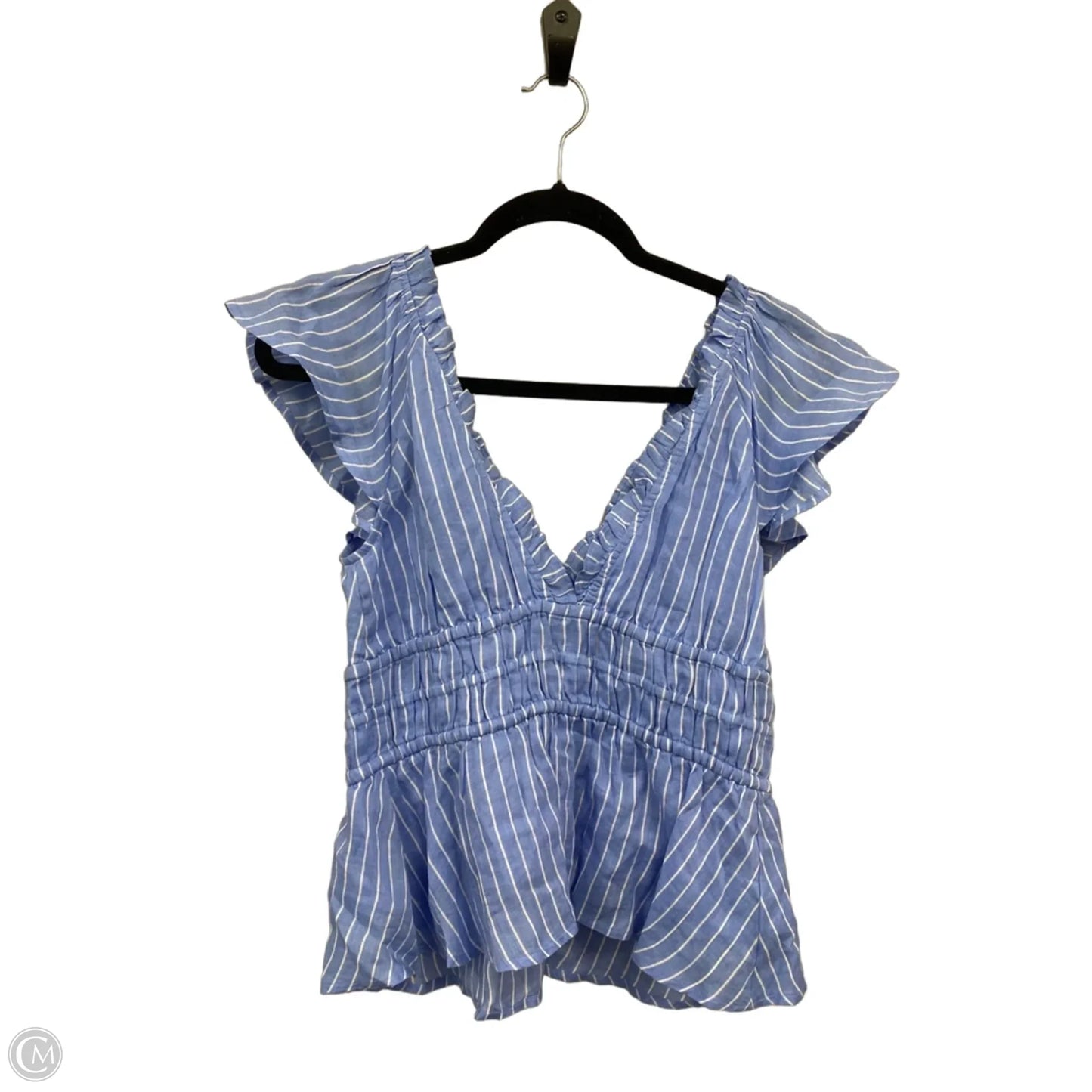 Top Short Sleeve By J. Crew In Blue & White, Size: S