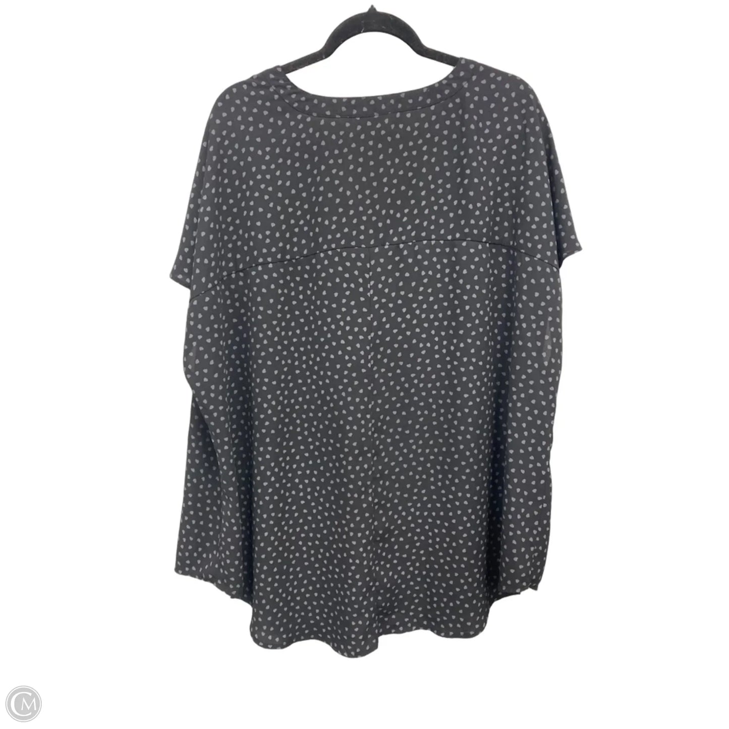 Top Short Sleeve By Evri In Black & Grey, Size: 3x