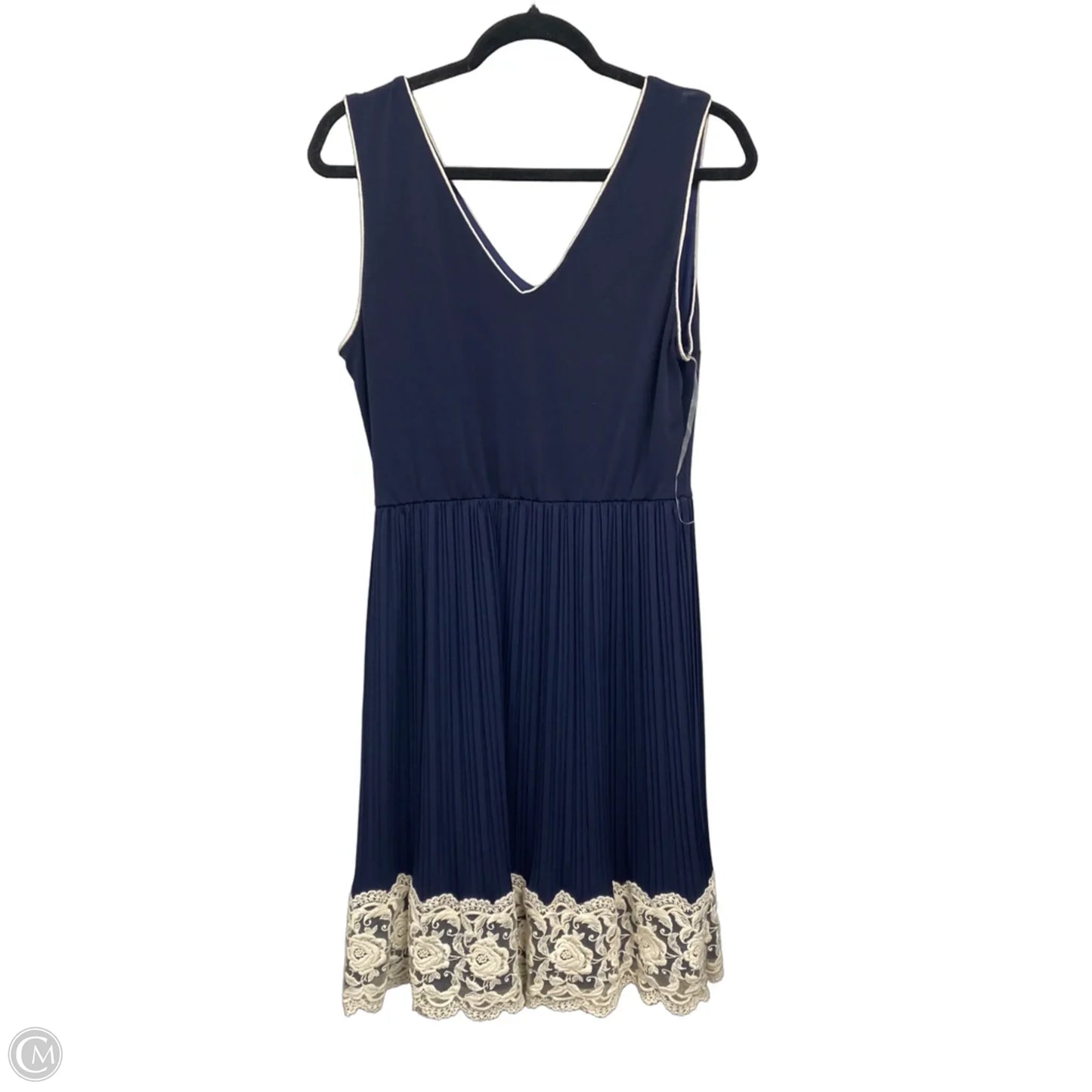 Dress Casual Short By Clothes Mentor In Blue & Cream, Size: Xl