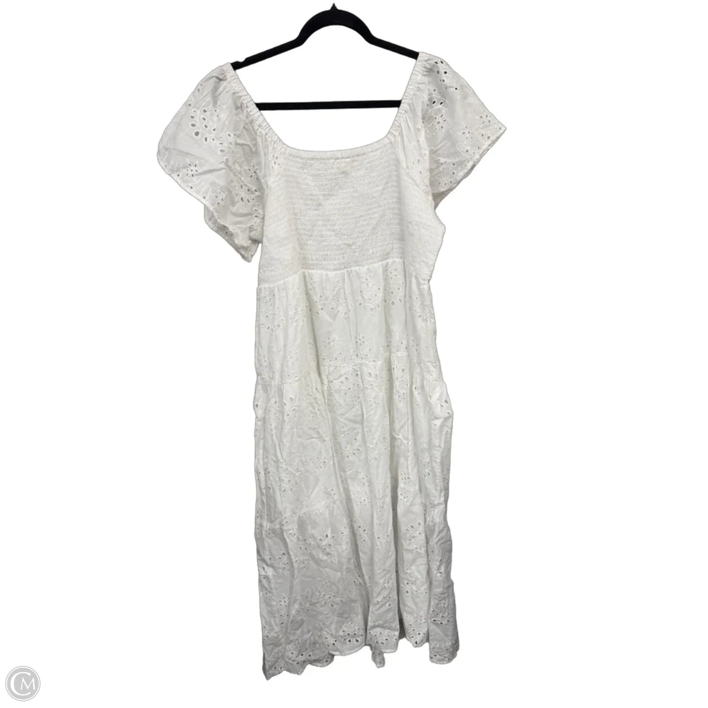 Dress Casual Midi By Clothes Mentor In White, Size: 1x