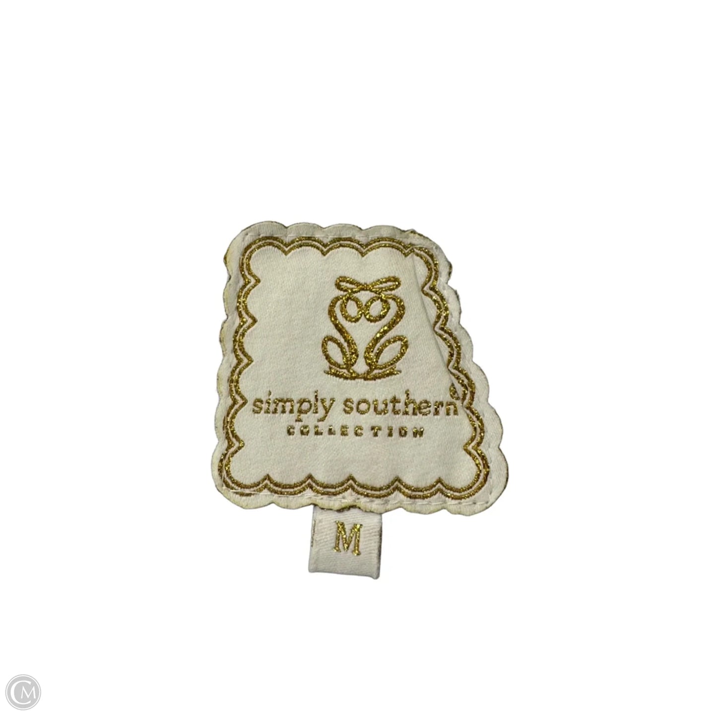 Top Short Sleeve By Simply Southern In Blue & White, Size: M