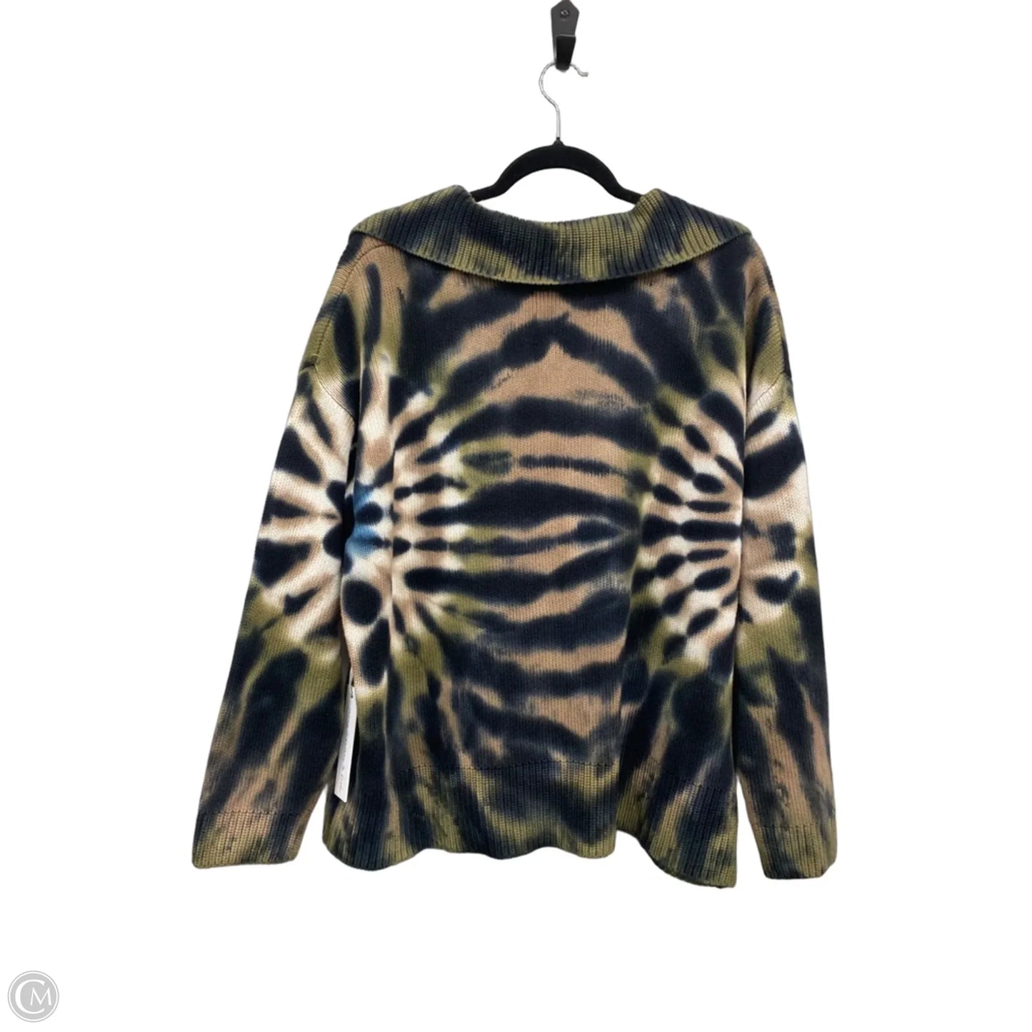Sweater By Young Fabulous & Broke In Green & Tan, Size: L