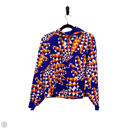 Athletic Sweatshirt Hoodie By Adidas In Blue & Orange, Size: S