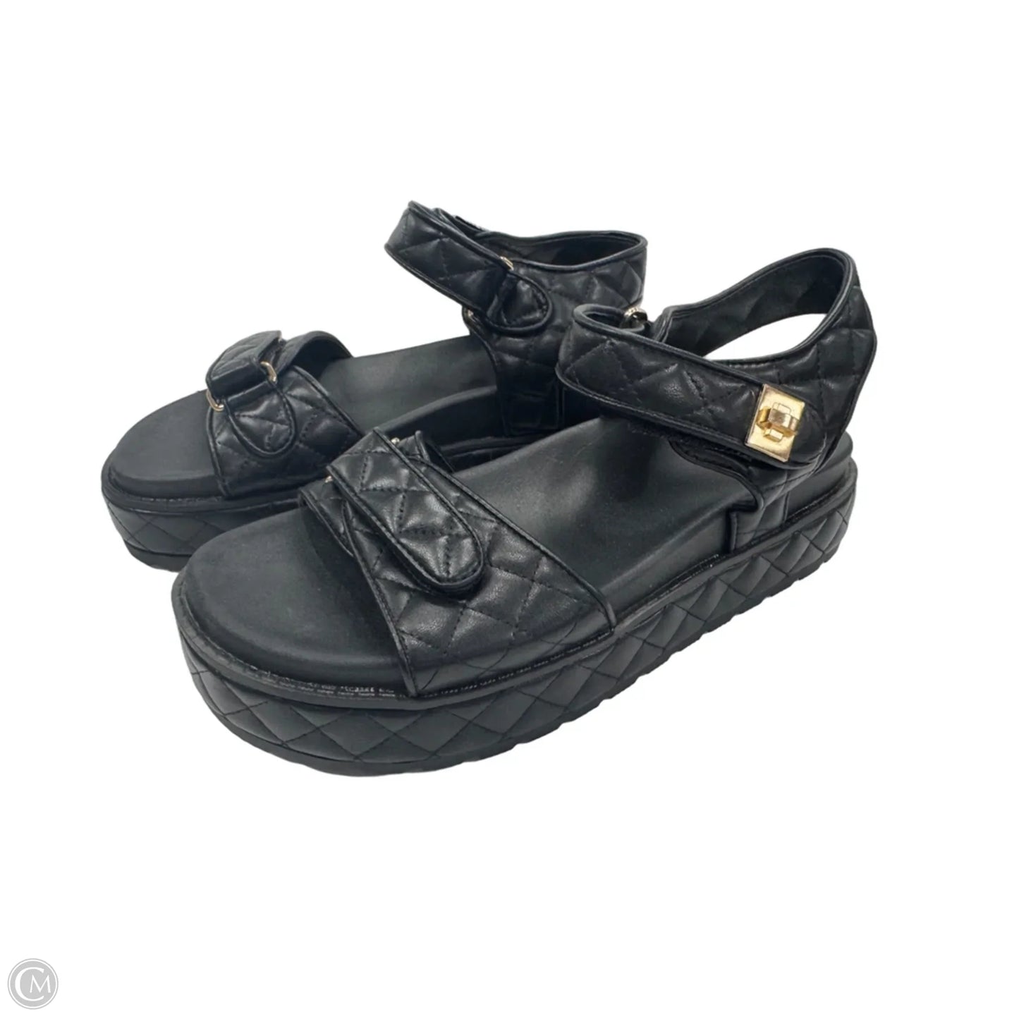 Sandals Flats By Khombu In Black, Size: 9