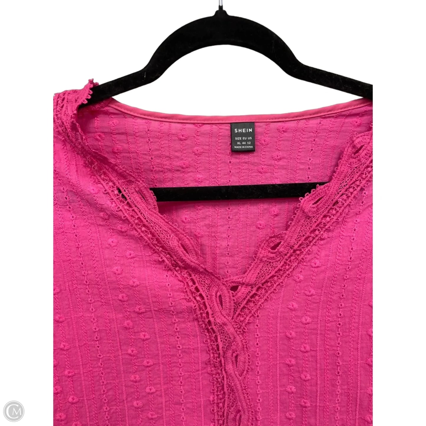Top Short Sleeve By Shein In Pink, Size: Xl