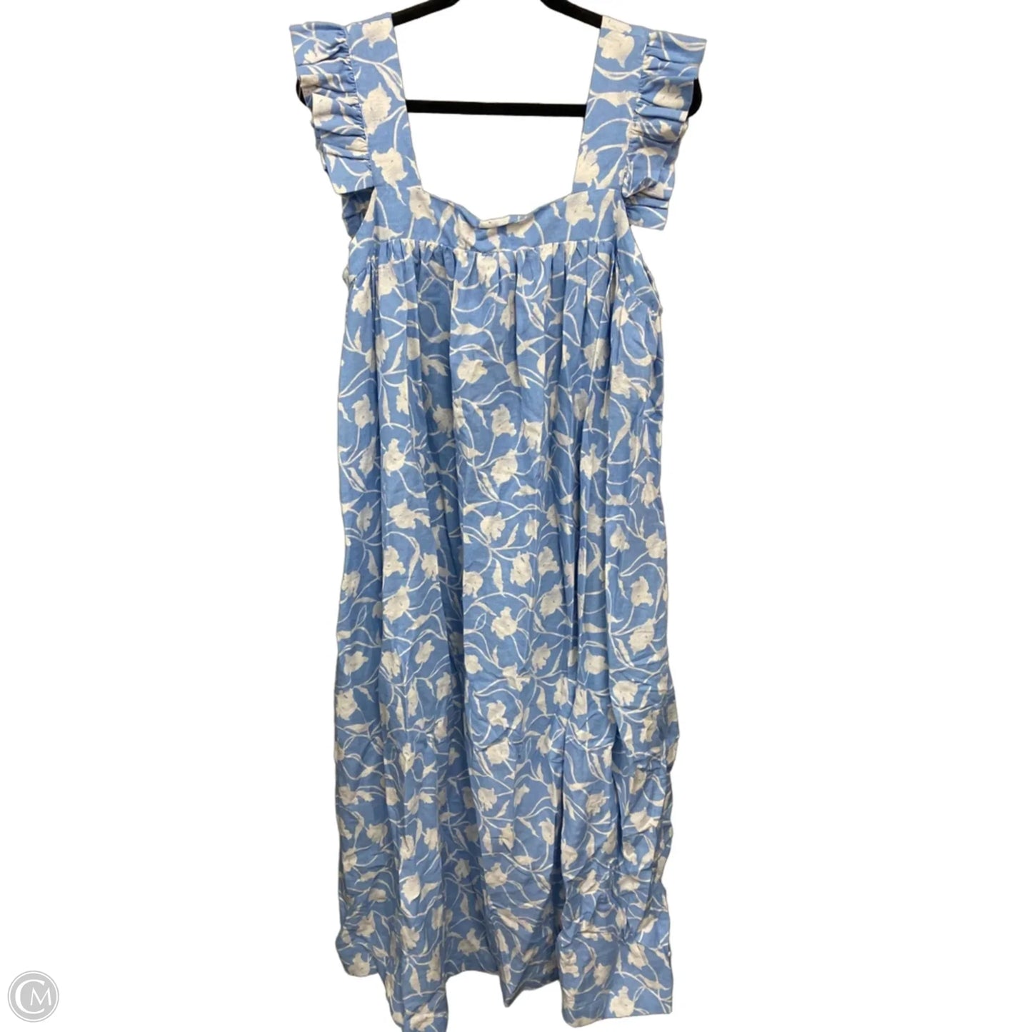 Dress Casual Midi By A New Day In Blue & White, Size: Xxl