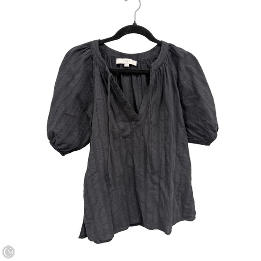 Top Short Sleeve By Loft In Black, Size: S