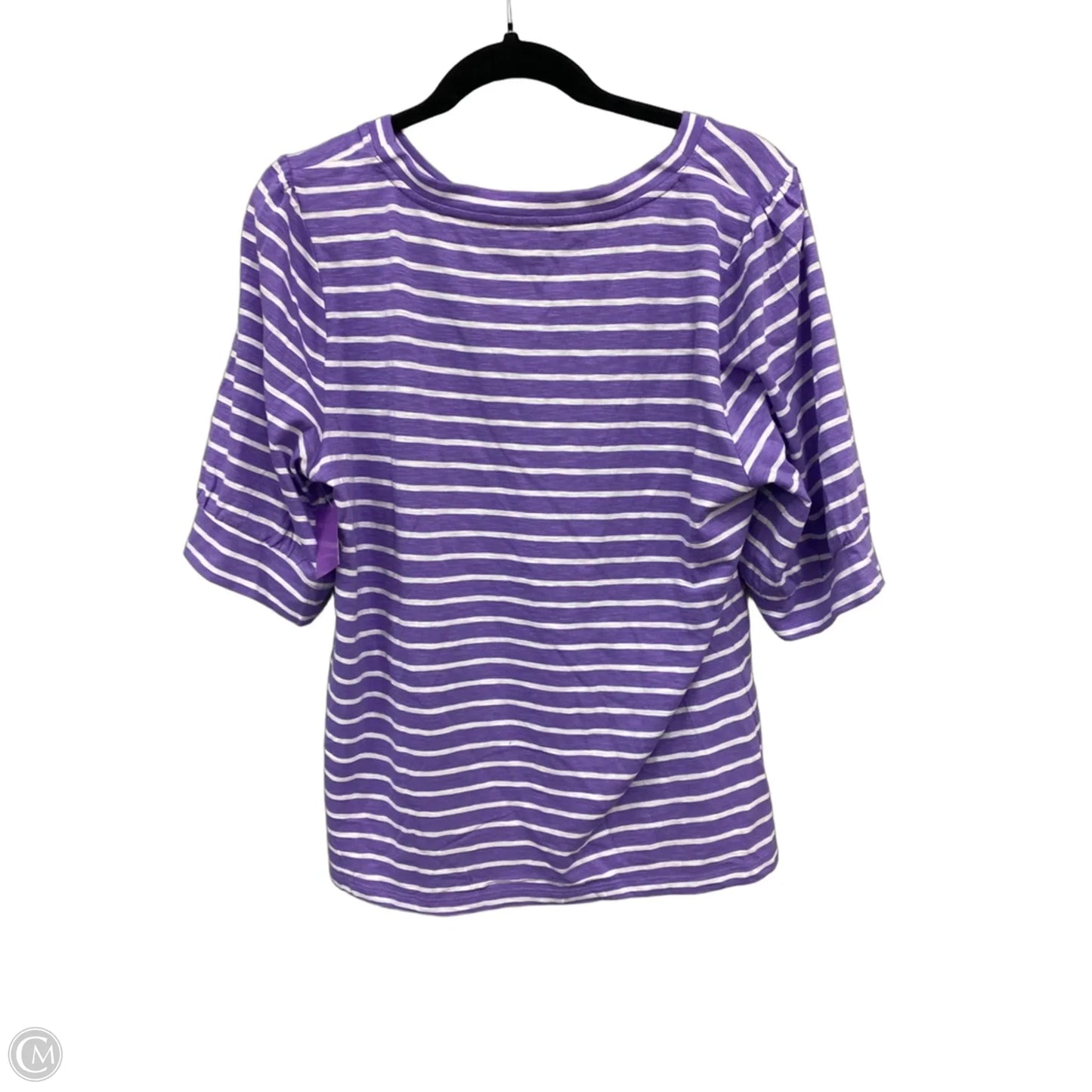 Top Short Sleeve By Talbots In Purple & White, Size: L