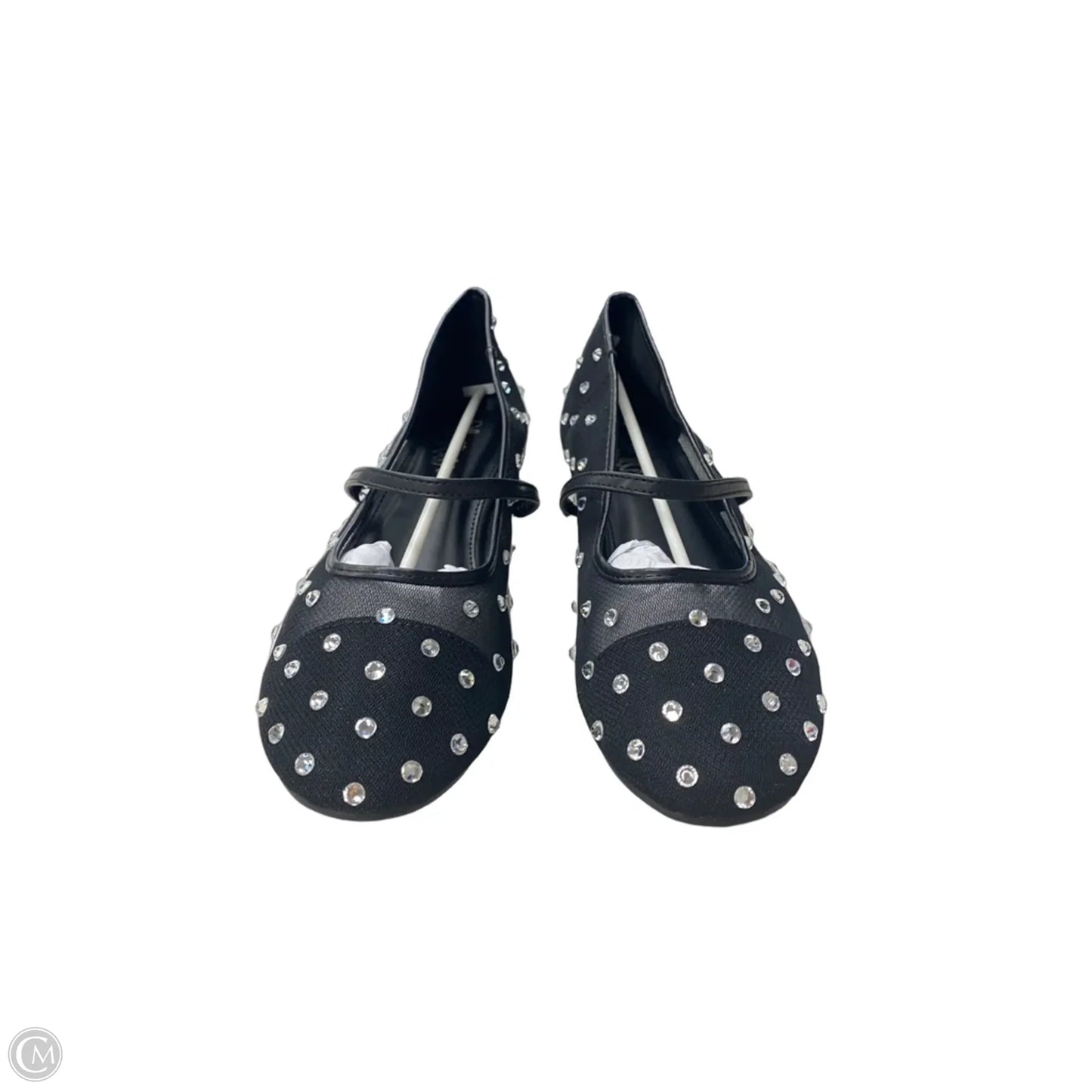 Shoes Flats By Clothes Mentor In Black & Silver, Size: 11