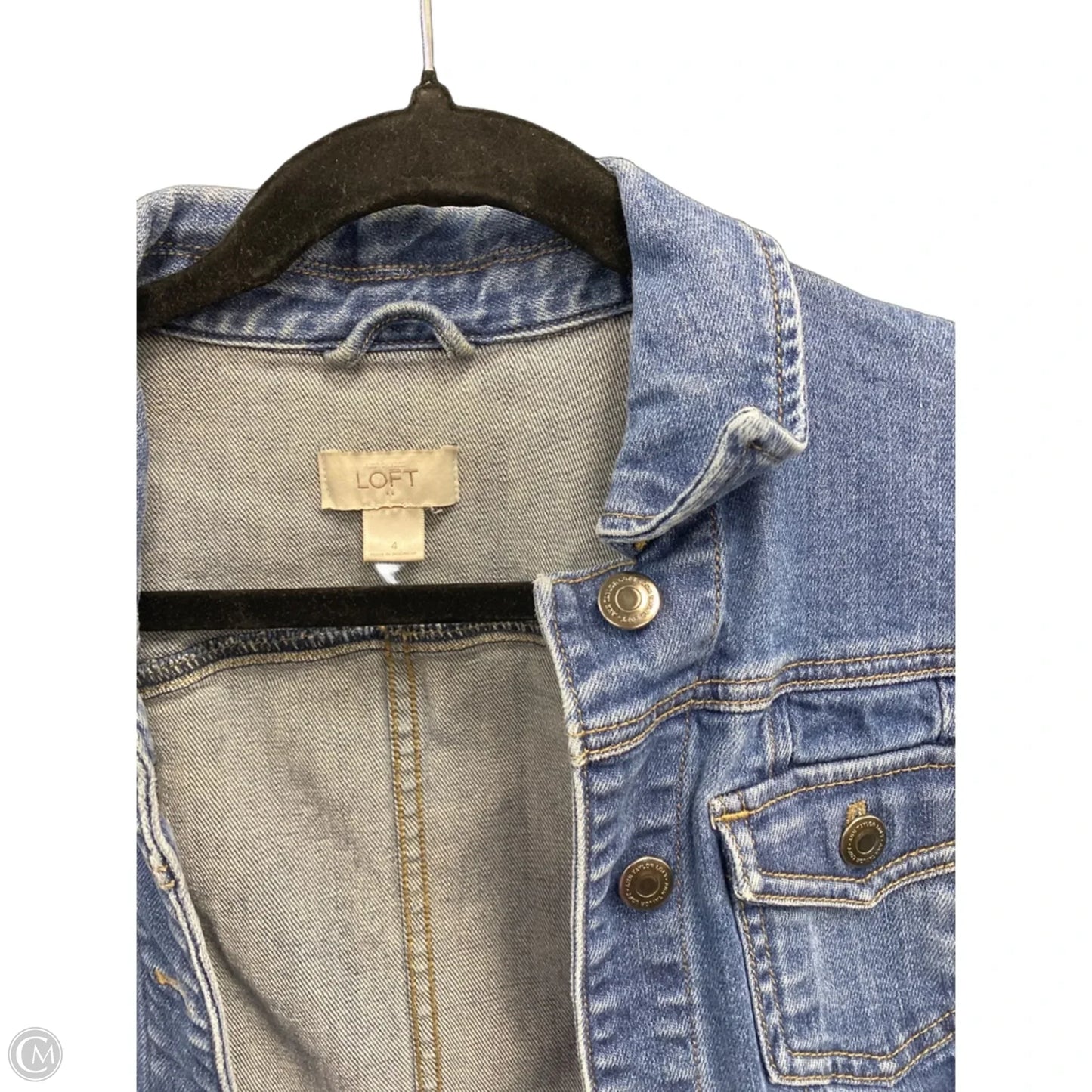 Jacket Denim By Loft In Blue, Size: 4