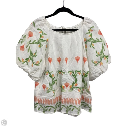 Top Short Sleeve By Clothes Mentor In Cream & Green, Size: S