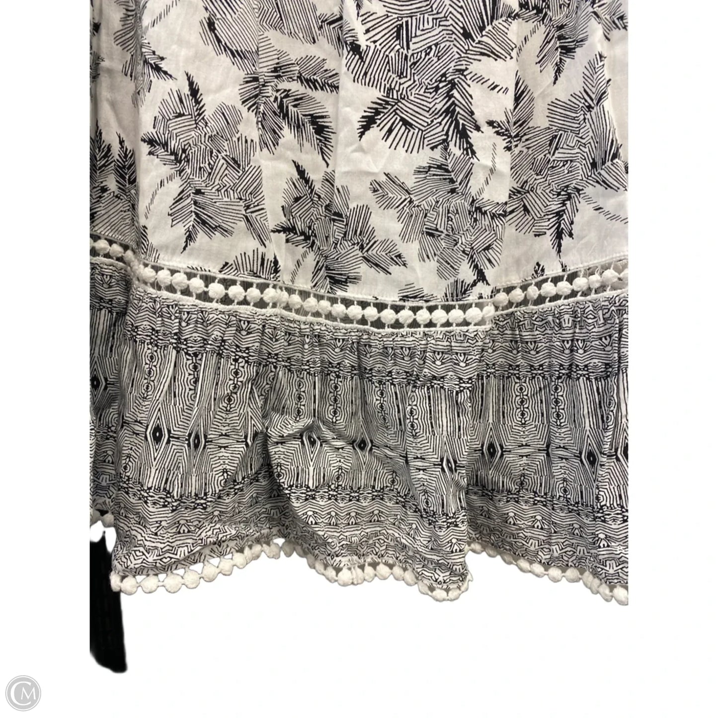 Top 3/4 Sleeve By Fever In Black & White, Size: Xl