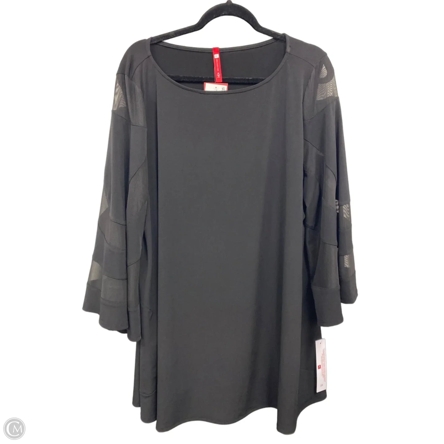 Top 3/4 Sleeve By Cmb In Black, Size: 2x
