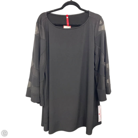 Top 3/4 Sleeve By Cmb In Black, Size: 2x