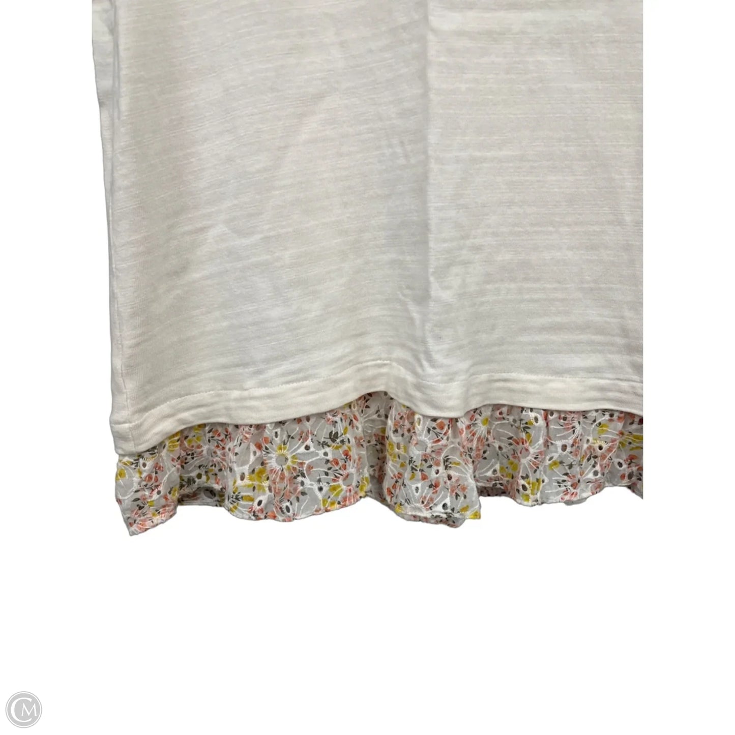 Top Short Sleeve By Loft In Cream, Size: M