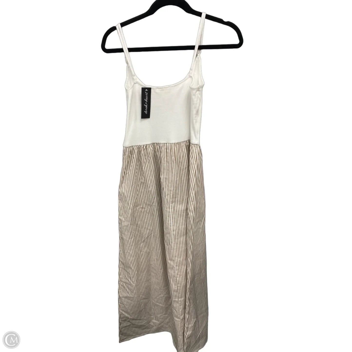 Dress Casual Maxi By Derek Heart In Tan & White, Size: Xl