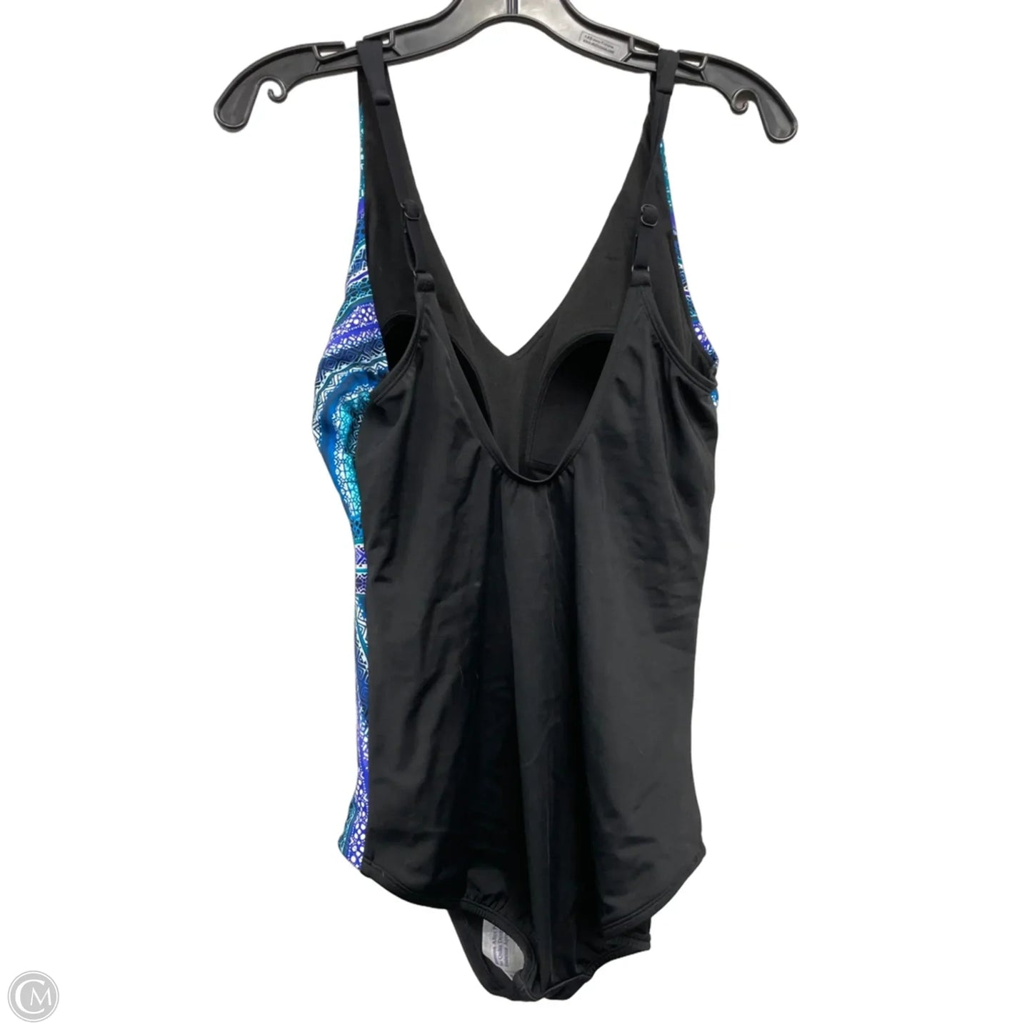 Swimsuit By Miracle In Black & Green, Size: L