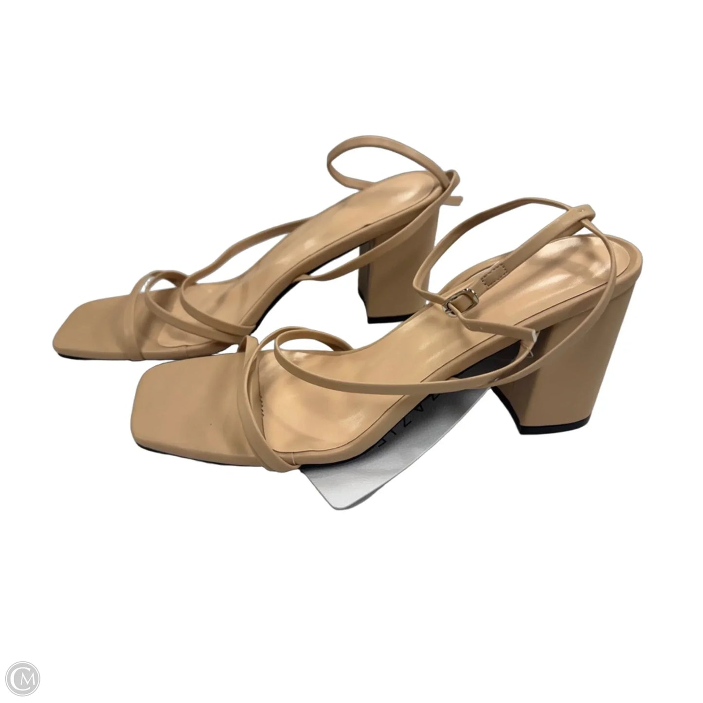 Sandals Heels Block By Clothes Mentor In Tan, Size: 10.5