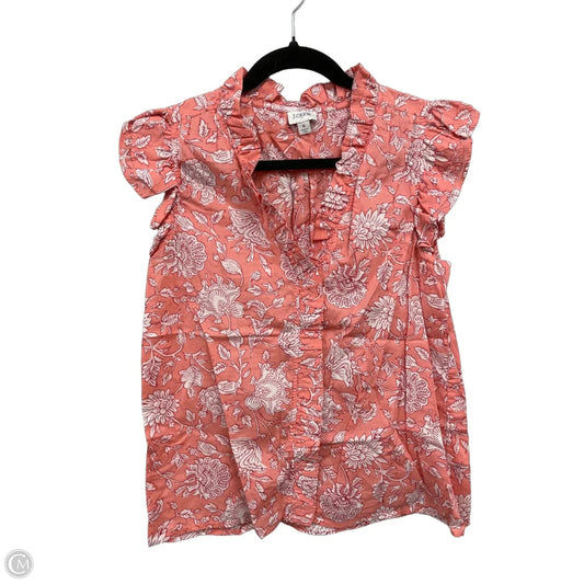 Top Sleeveless By J. Crew In Orange & White, Size: S