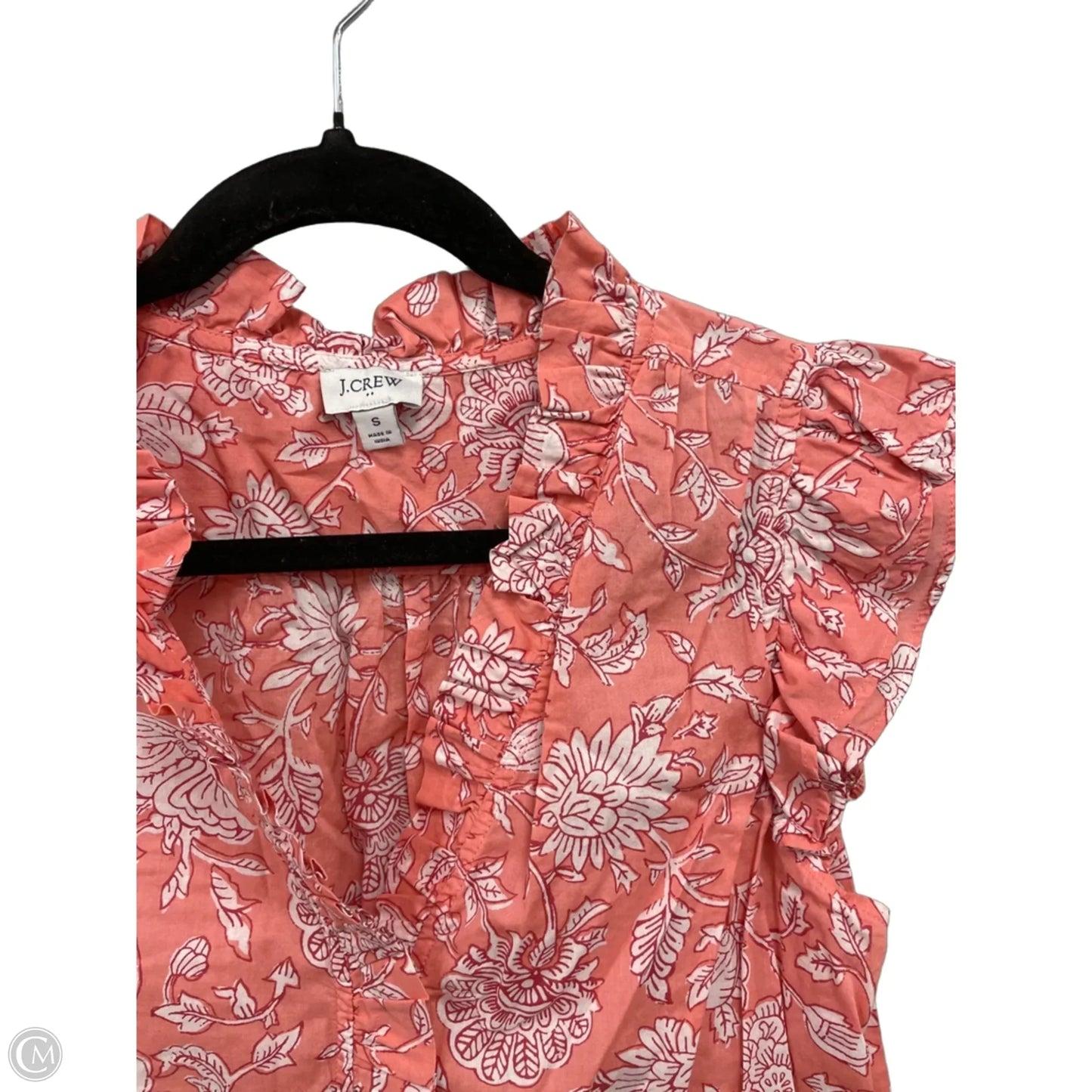 Top Sleeveless By J. Crew In Orange & White, Size: S