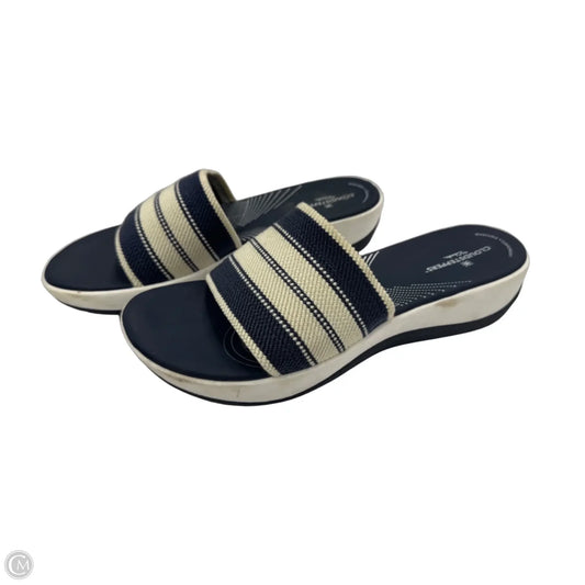 Sandals Platform By Clarks In Blue & Cream, Size: 11